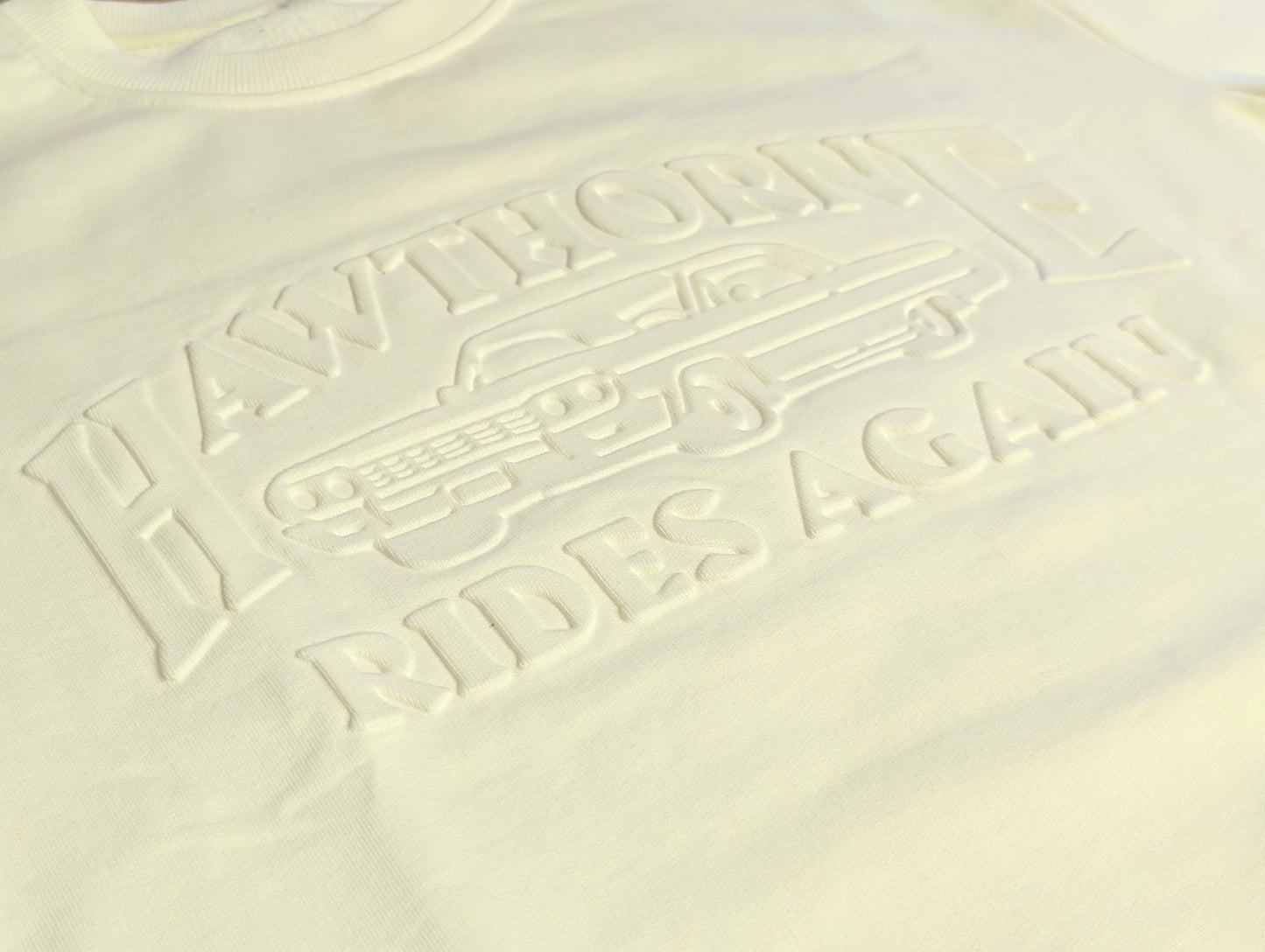 Hawthorne Rides Again Embossed Crewneck